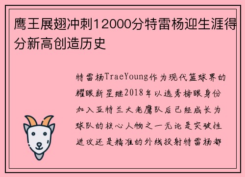 鹰王展翅冲刺12000分特雷杨迎生涯得分新高创造历史 鹰王展翅冲刺12000分特雷杨迎生涯得分新高创造历史